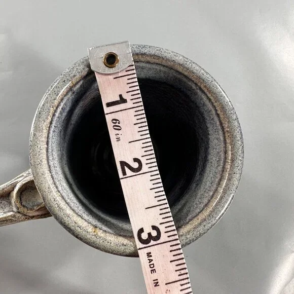 Grape Vine Mug Studio Pottery Vintage Clay Stoneware Thumb Rest Hand Cup - Picture 11 of 14